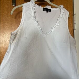 Tuckernuck - Pomander Place White Veronica Ruffled Sleeveless Tank Top